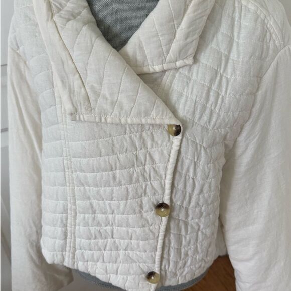 UO Quilted Canvas Cropped Jacket Cloud Puffy Comfy - Picture 3 of 7